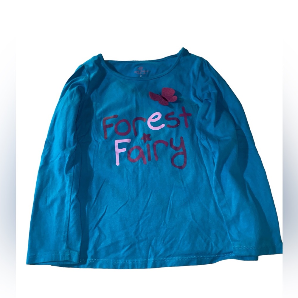 Okie Dokie Blue Forest Fairy Long Sleeve Top